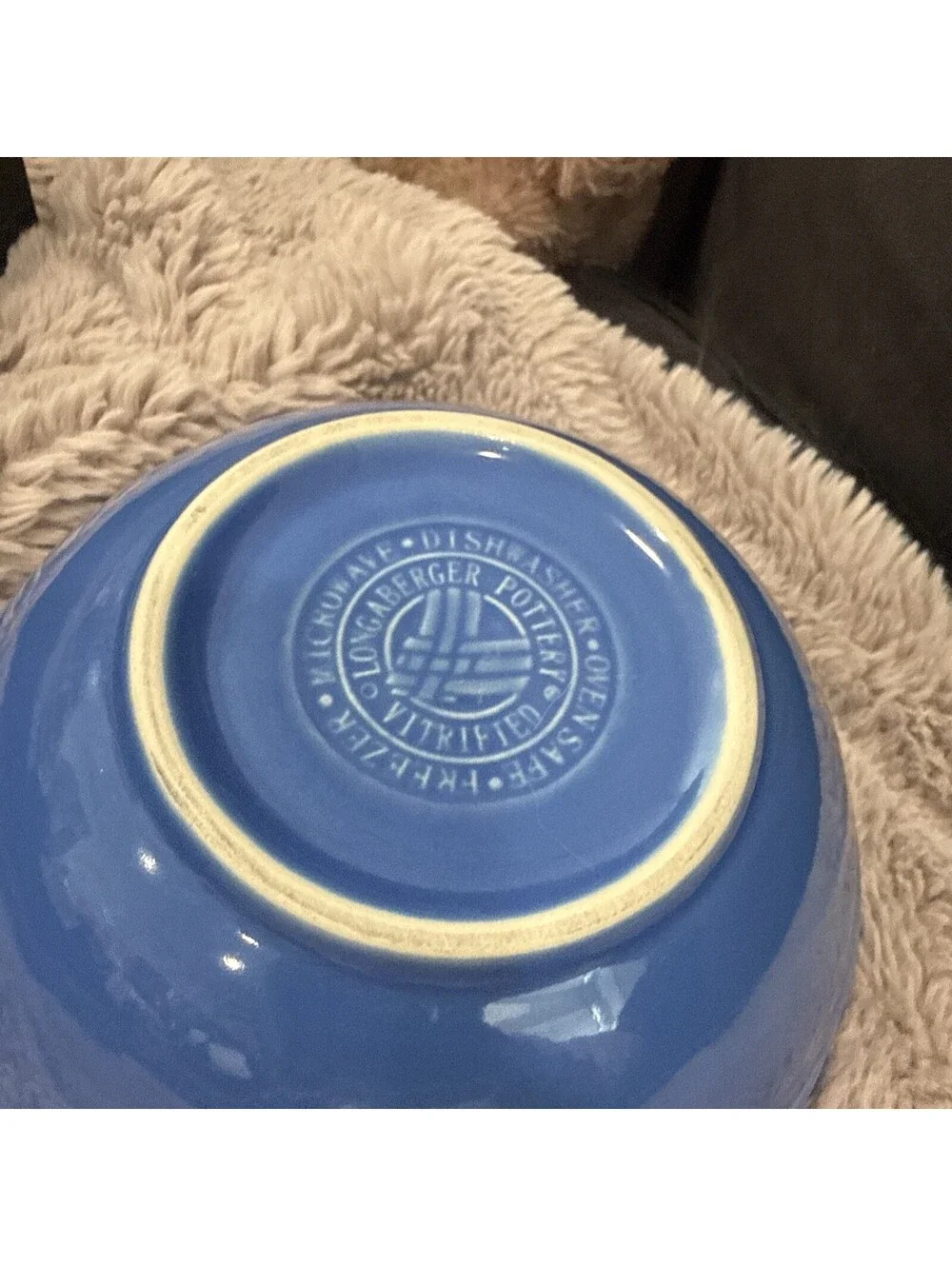 Longaberger Woven Traditions Dessert Ripple Bowl Cornflower Retired #646028 EUC